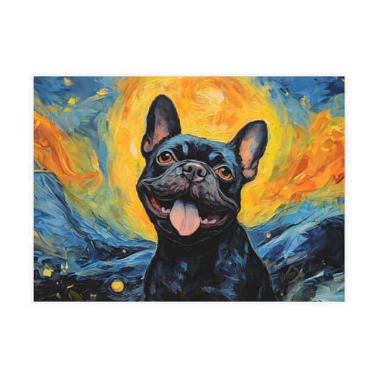 French Bulldog AI pet portrait in Van Gogh Style