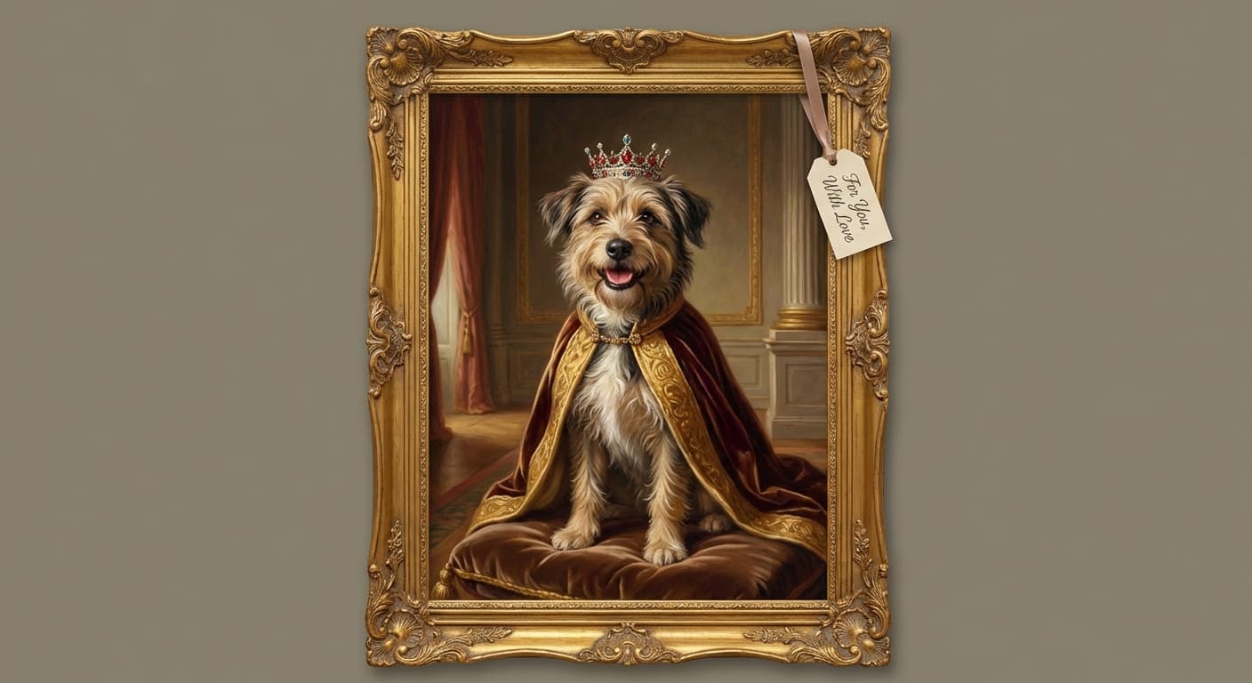 Royal dog portrait as gift