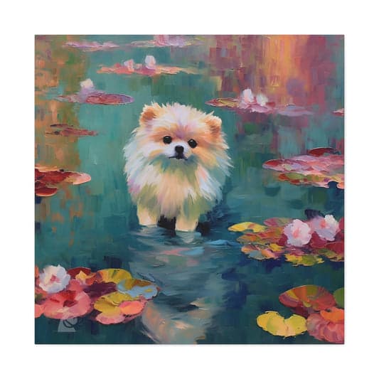 Pomeranian AI pet portrait in Monet Style