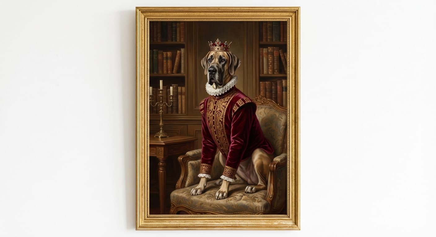 Regal aristocrat dog portrait