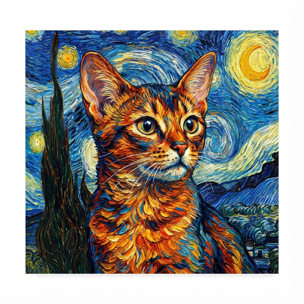 Abyssinian in Van Gogh style