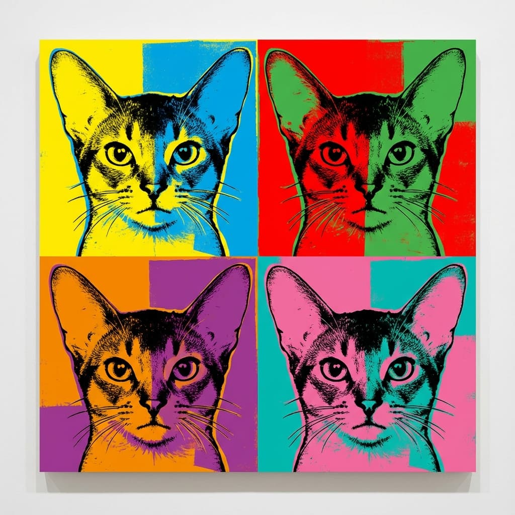 Abyssinian in Warhol style