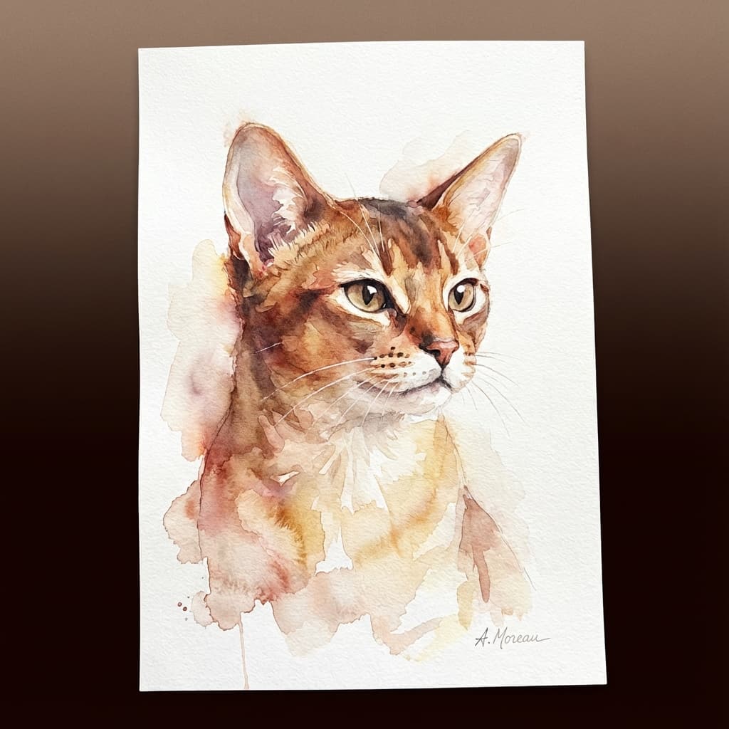 Abyssinian in Watercolor style