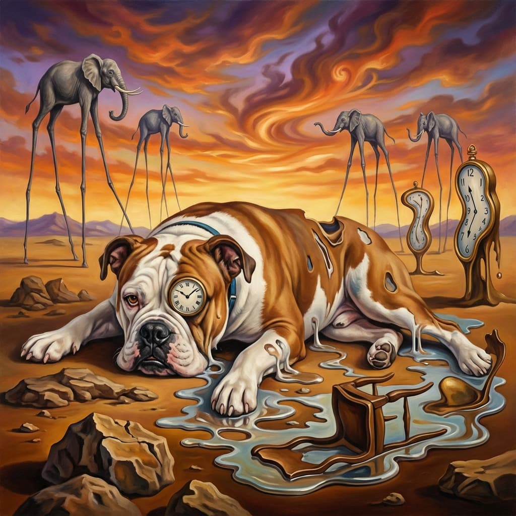 American Bulldog in Dali style