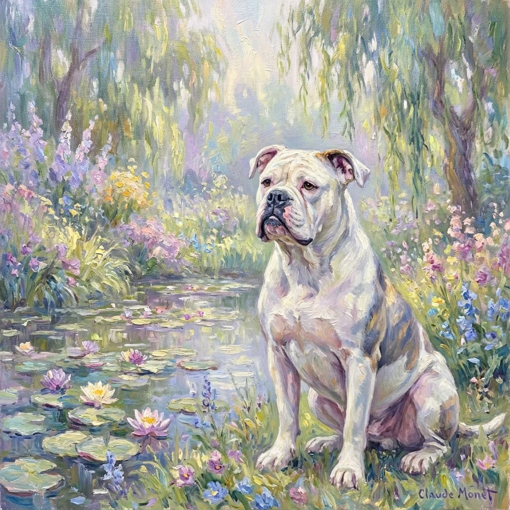 American Bulldog in Monet style