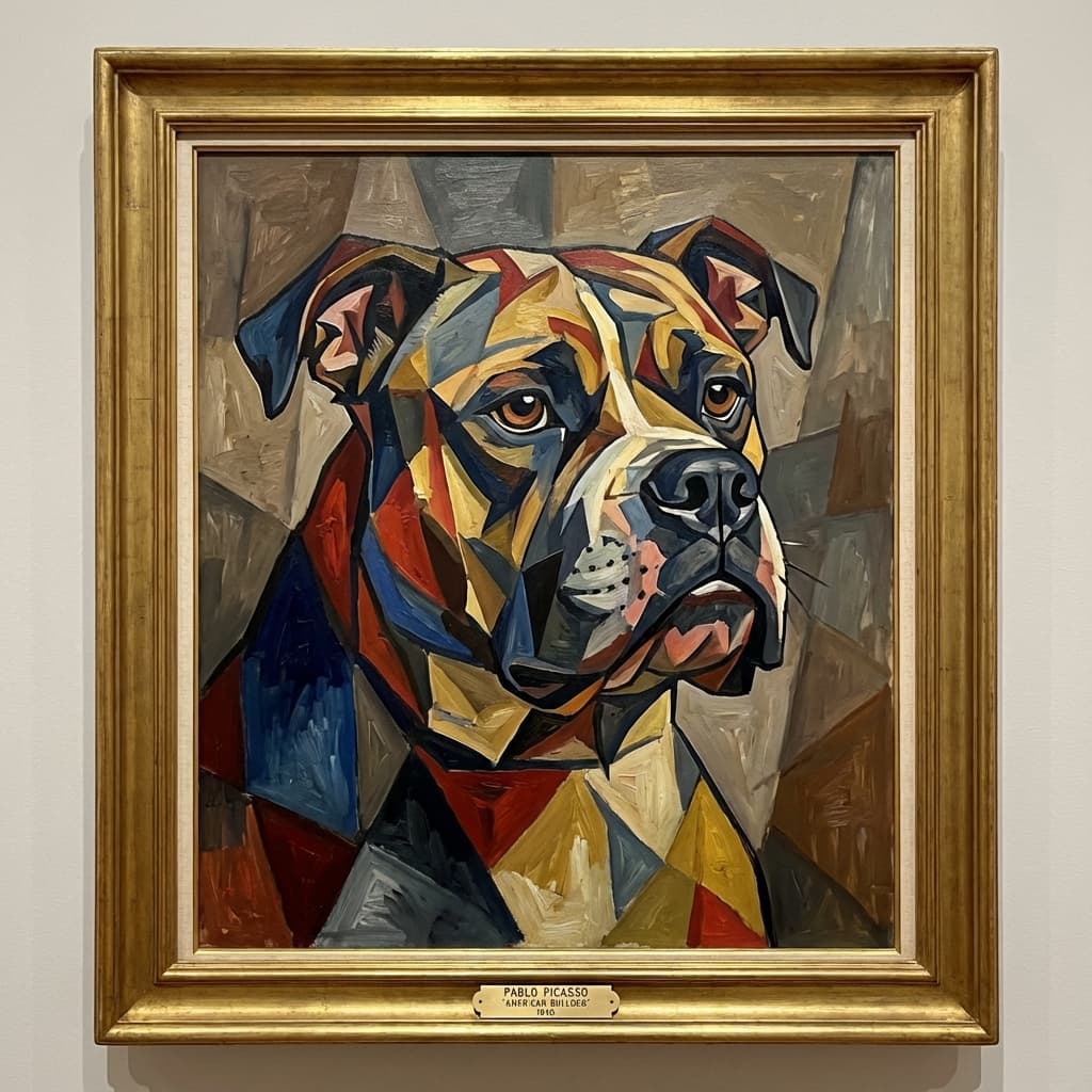 American Bulldog in Picasso style