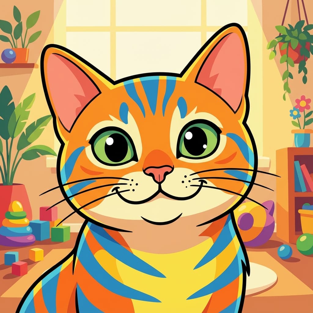American Shorthair in Cartoon style