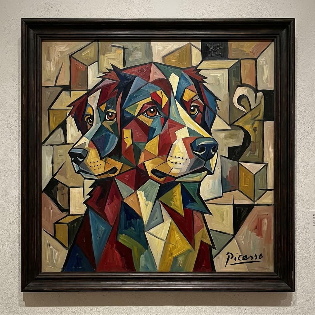 Aussiedoodle in Picasso style