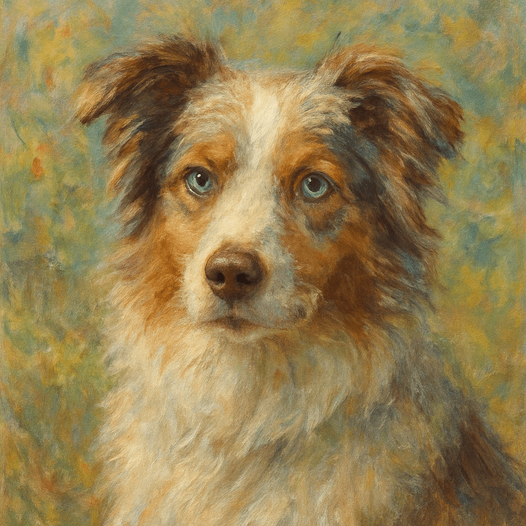 Australian Shepherd in Monet style