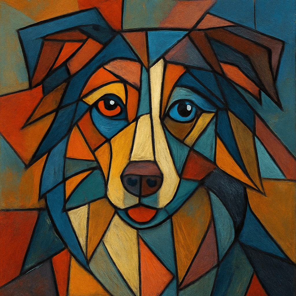 Australian Shepherd in Picasso style