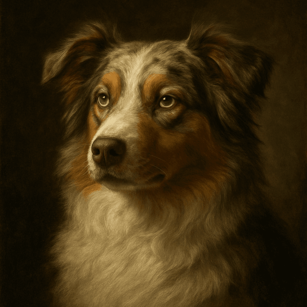 Australian Shepherd in Renaissance style