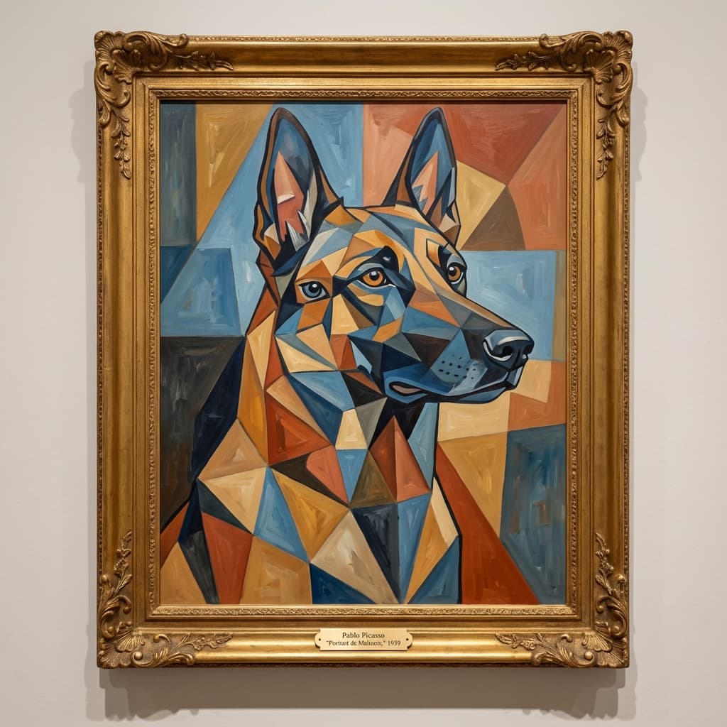 Belgian Malinois in Picasso style