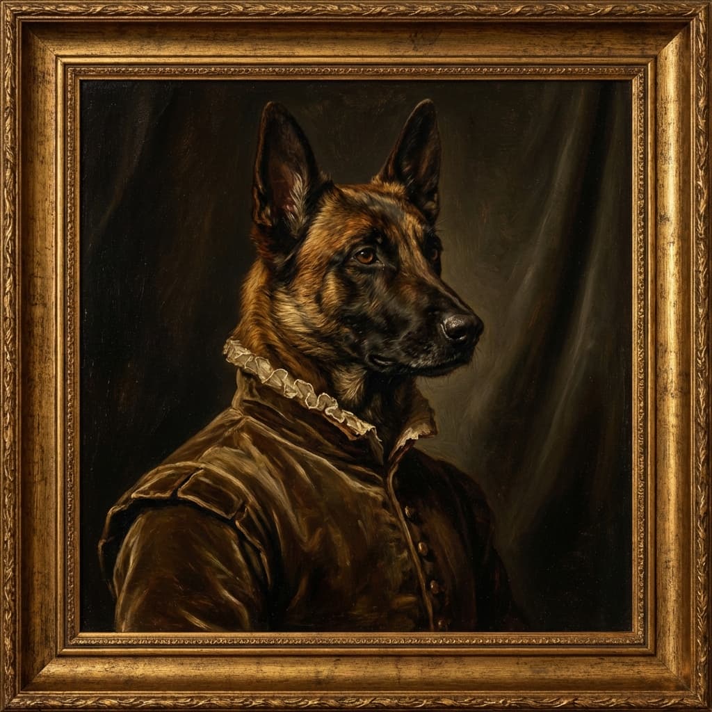 Belgian Malinois in Renaissance style