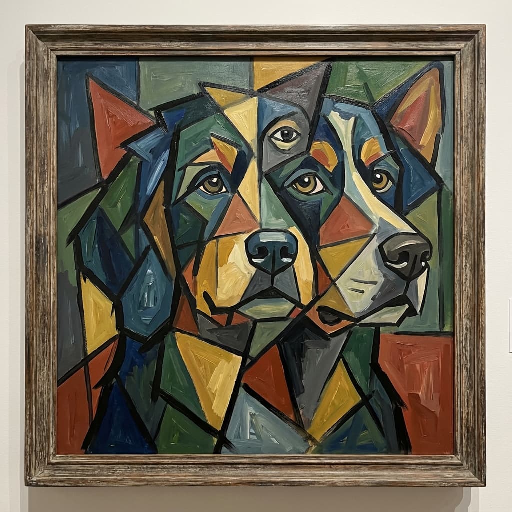 Bernedoodle in Picasso style