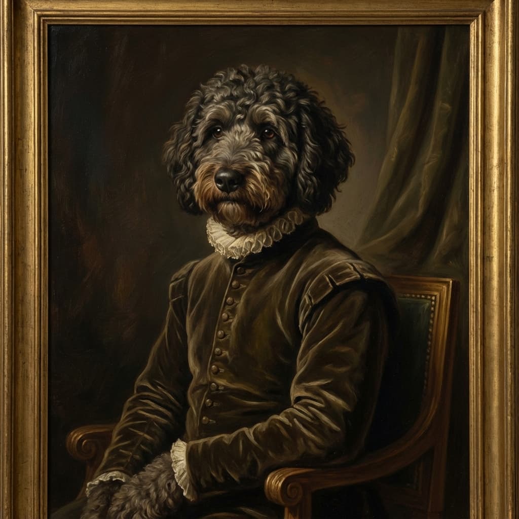 Bernedoodle in Renaissance style