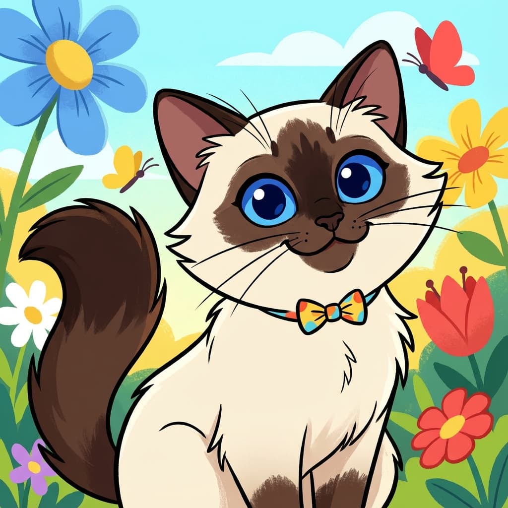 Birman in Cartoon style