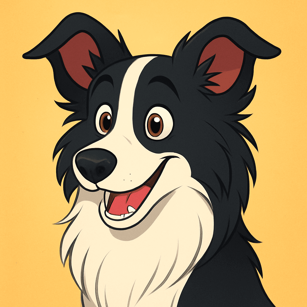Border Collie in Cartoon style