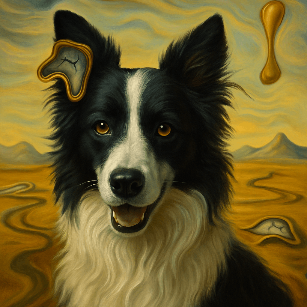 Border Collie in Dali style