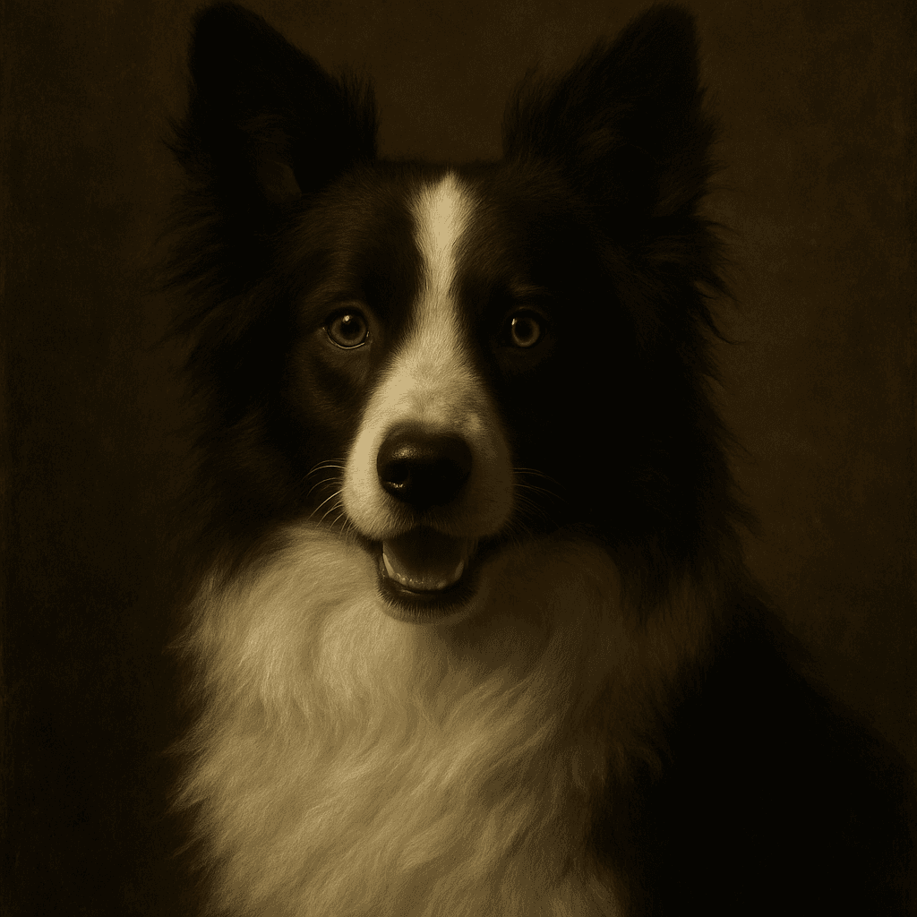 Border Collie in Renaissance style