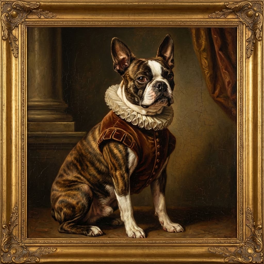 Boston Terrier in Renaissance style