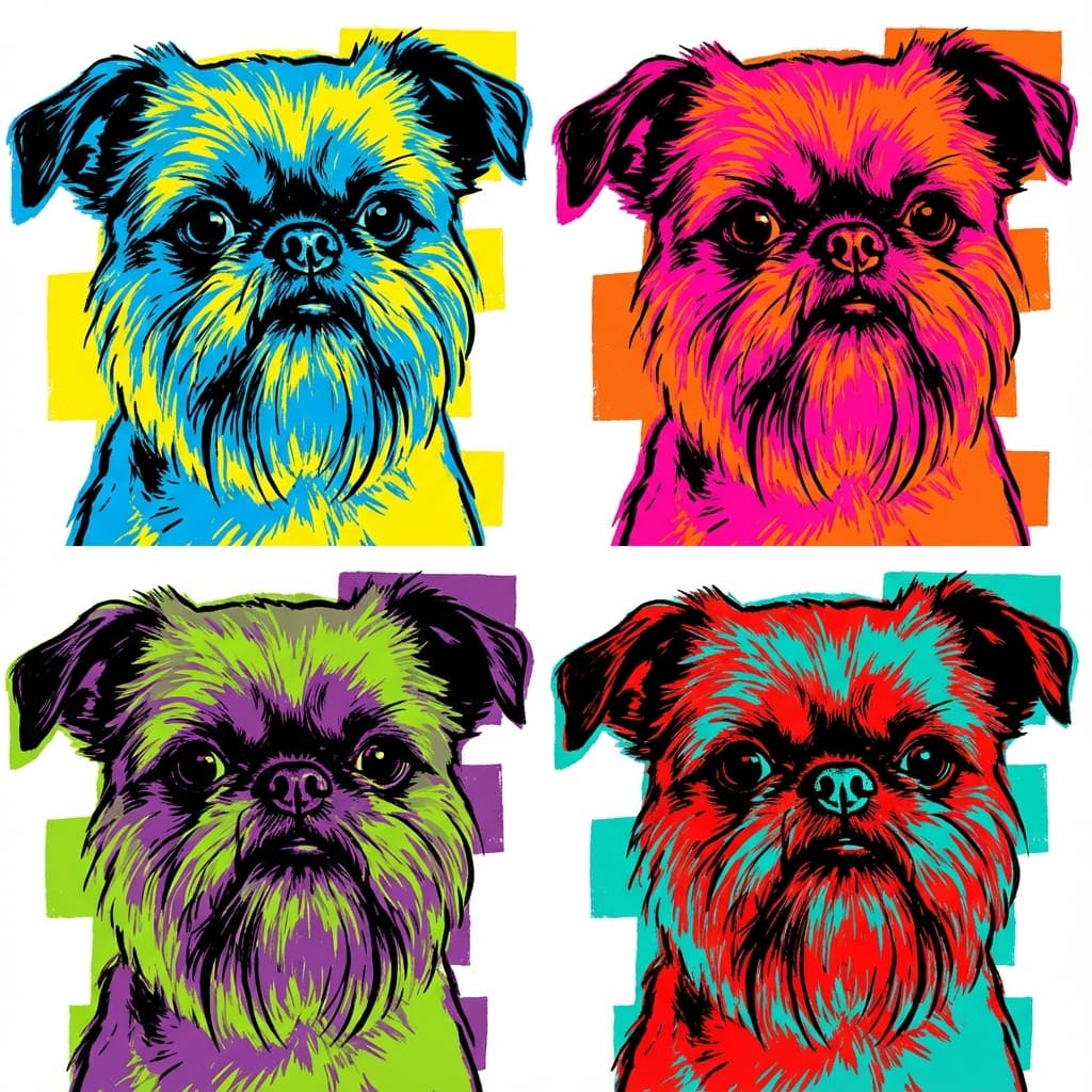 Brussels Griffon in Warhol style