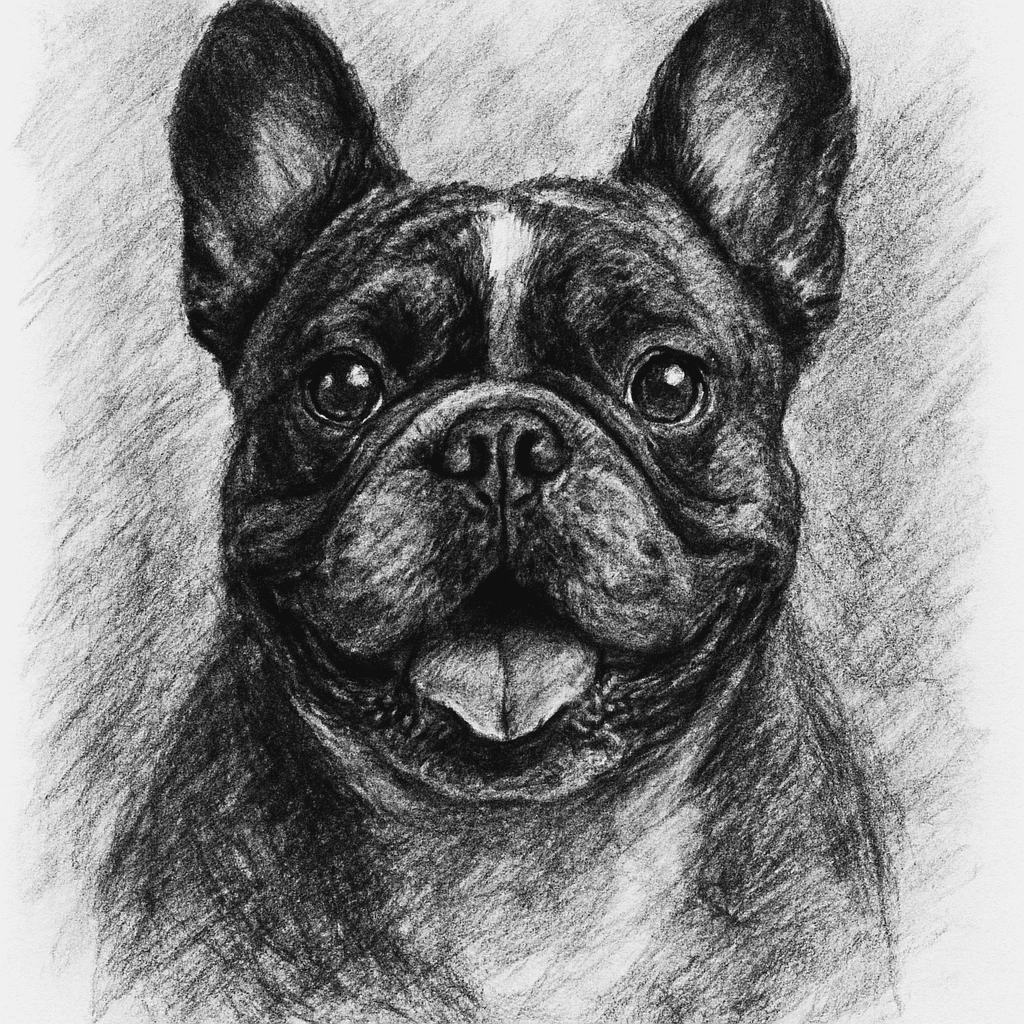Bulldog in Charcoal Style