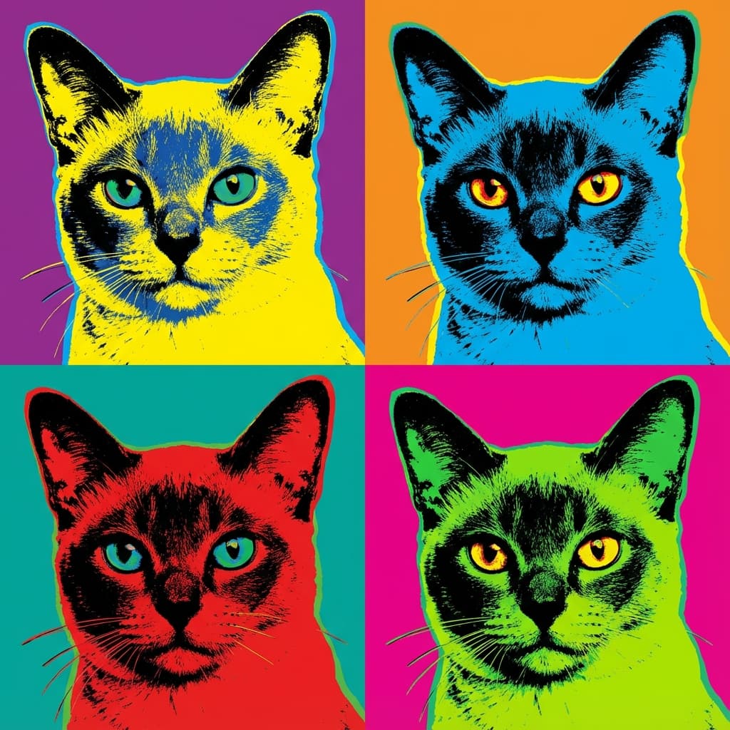 Burmese in Warhol style