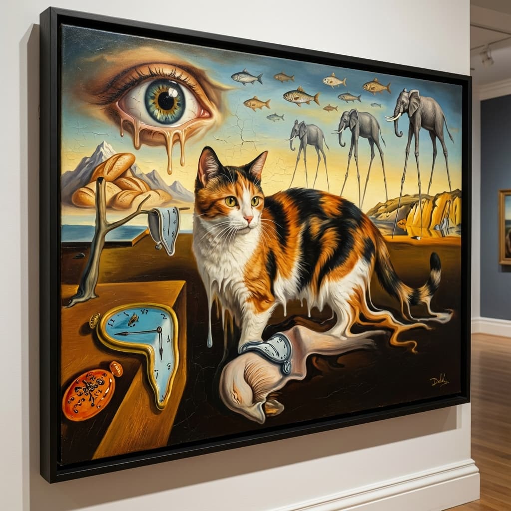 Calico Cat in Dali style