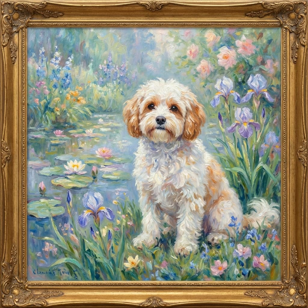 Cavachon in Monet style