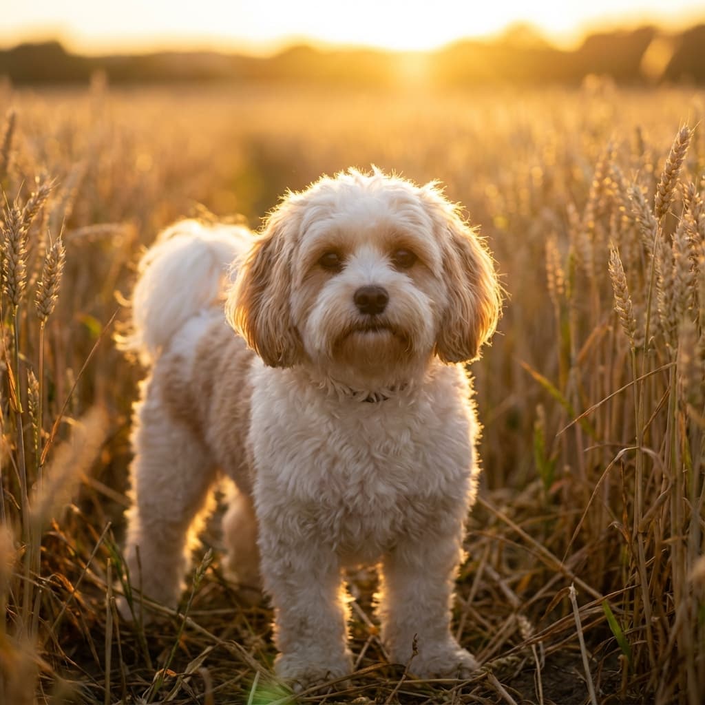 Cavachon in Golden Hour Field style