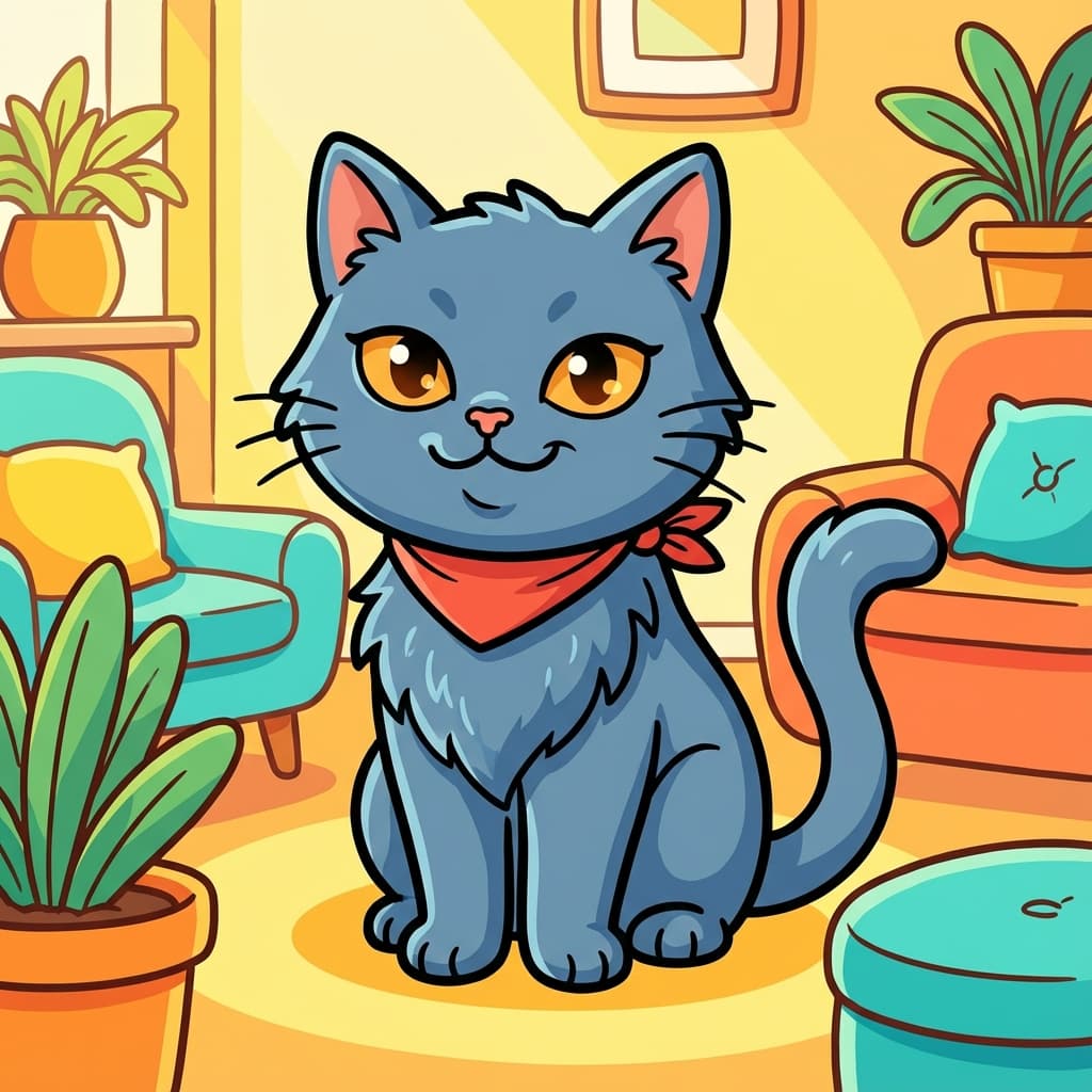 Chartreux in Cartoon style