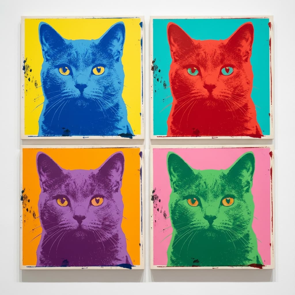 Chartreux in Warhol style