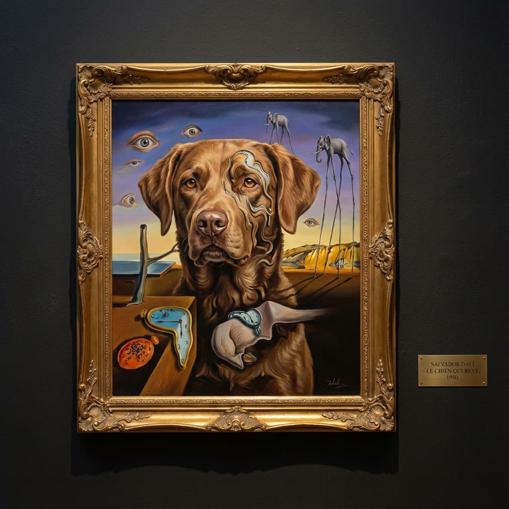 Chesapeake Bay Retriever in Dali style