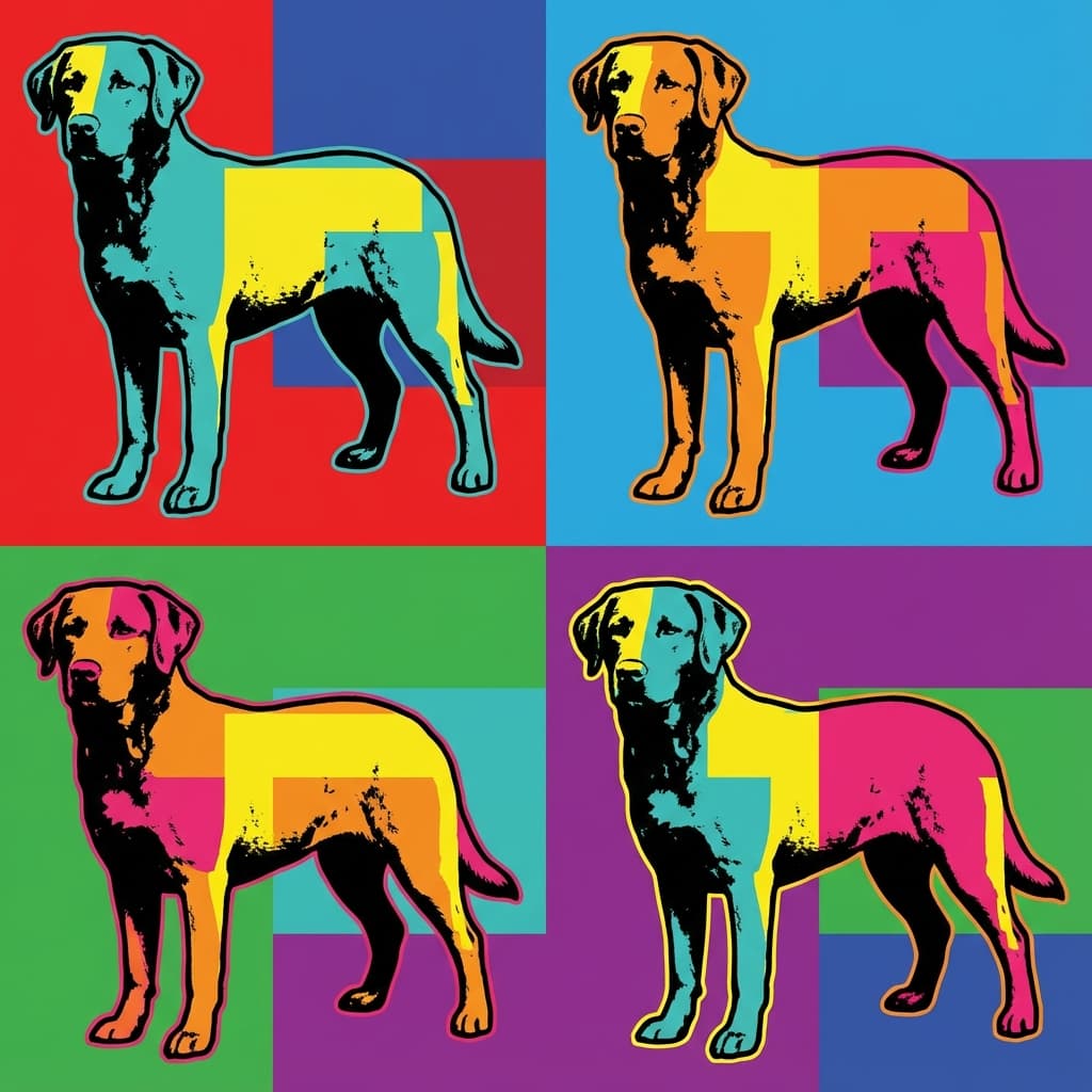 Chesapeake Bay Retriever in Warhol style