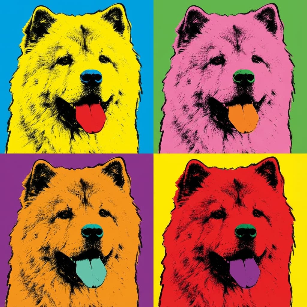 Chow Chow in Warhol style
