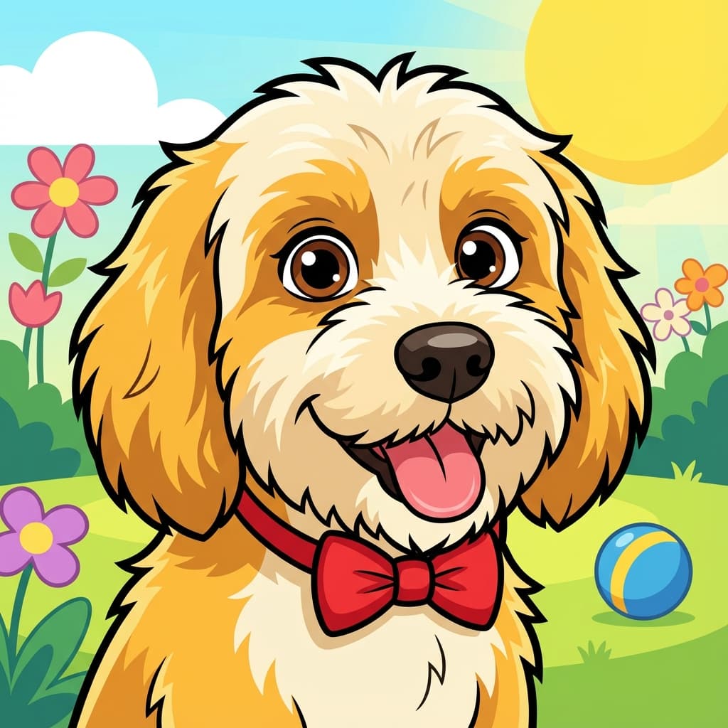 Cockapoo in Cartoon style