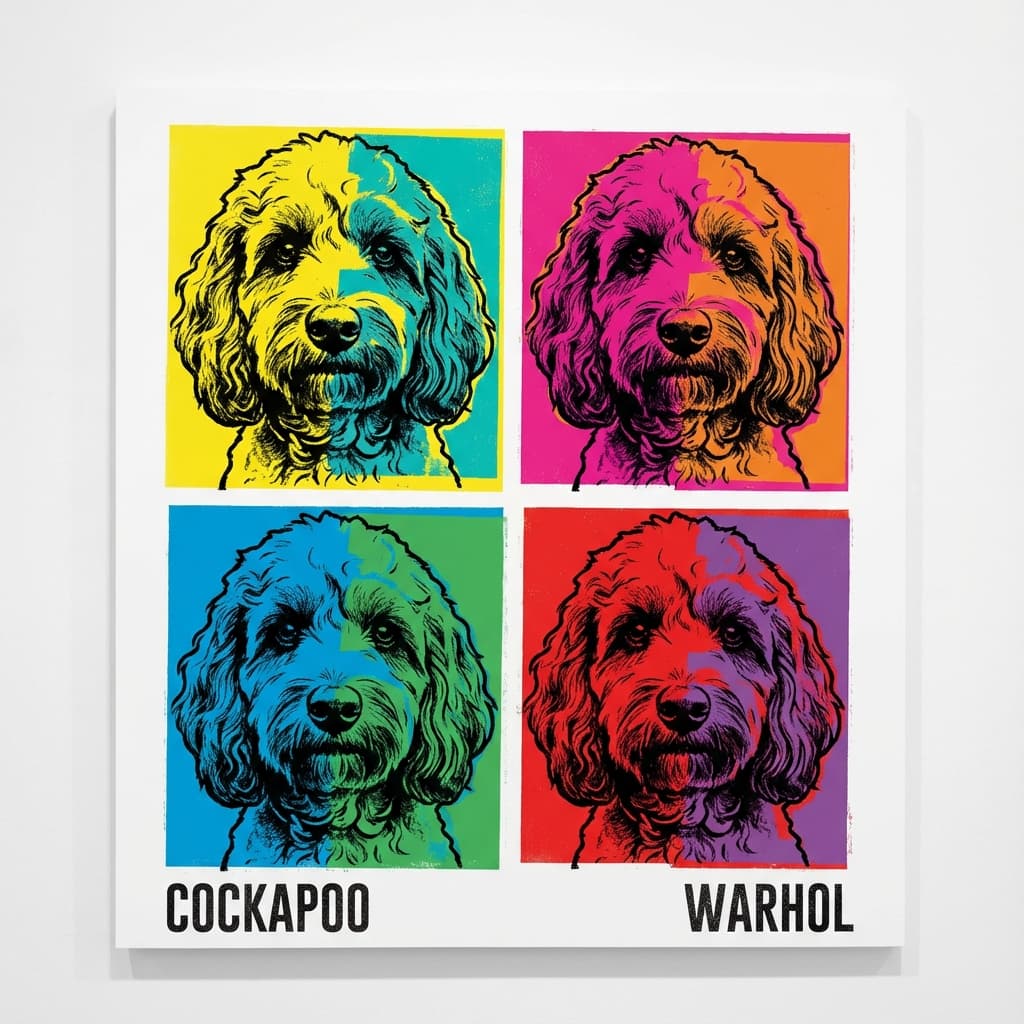 Cockapoo in Warhol style