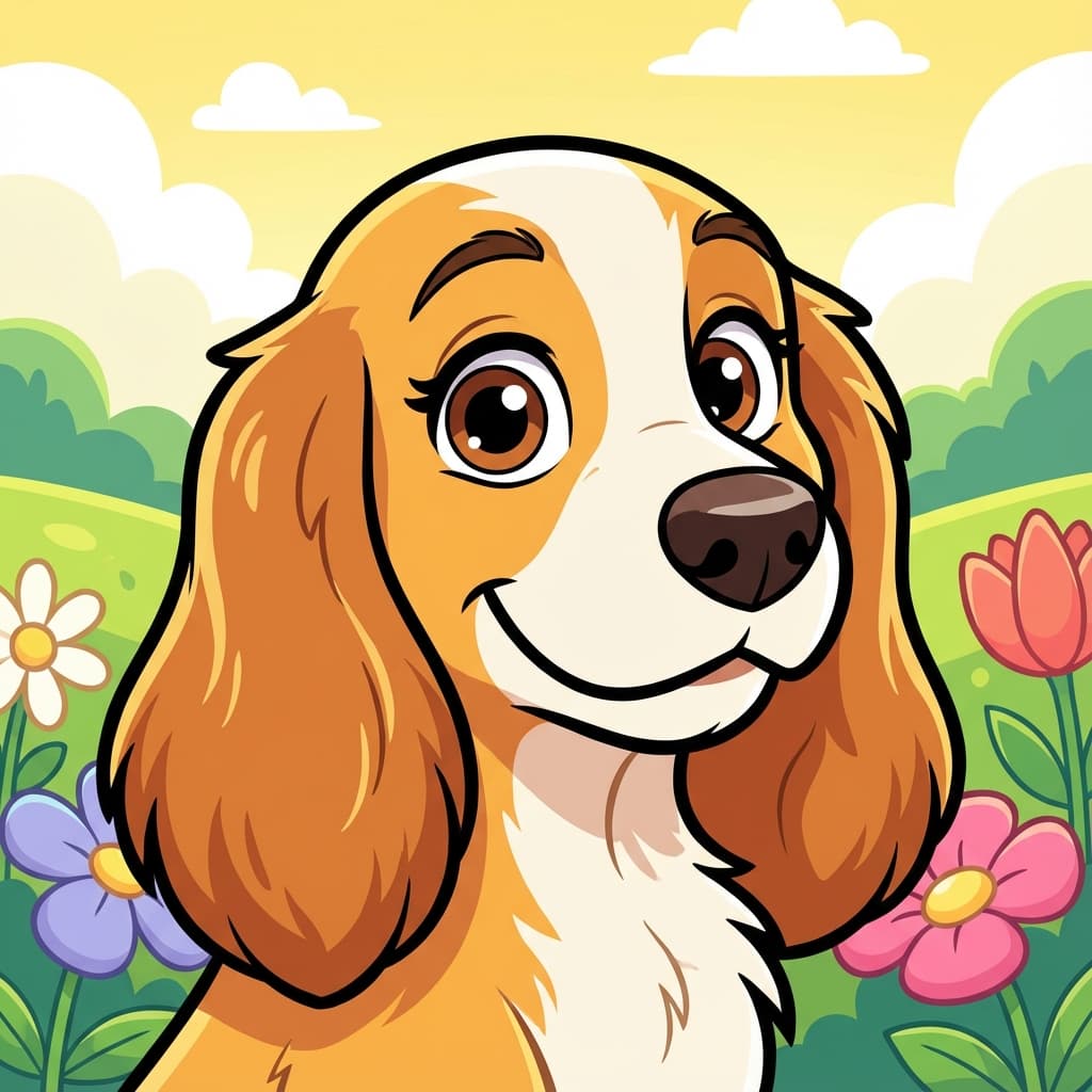 Cocker Spaniel in Cartoon style