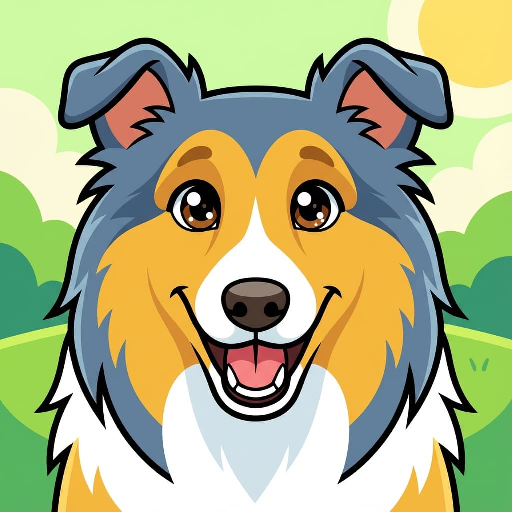 Collie in Cartoon style