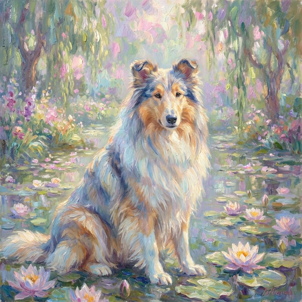 Collie in Monet style