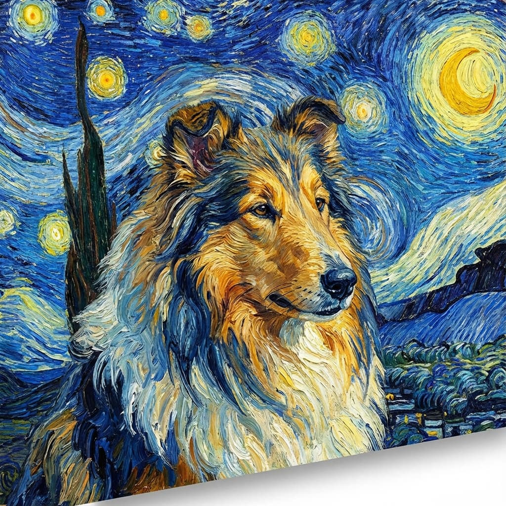 Collie in Van Gogh style
