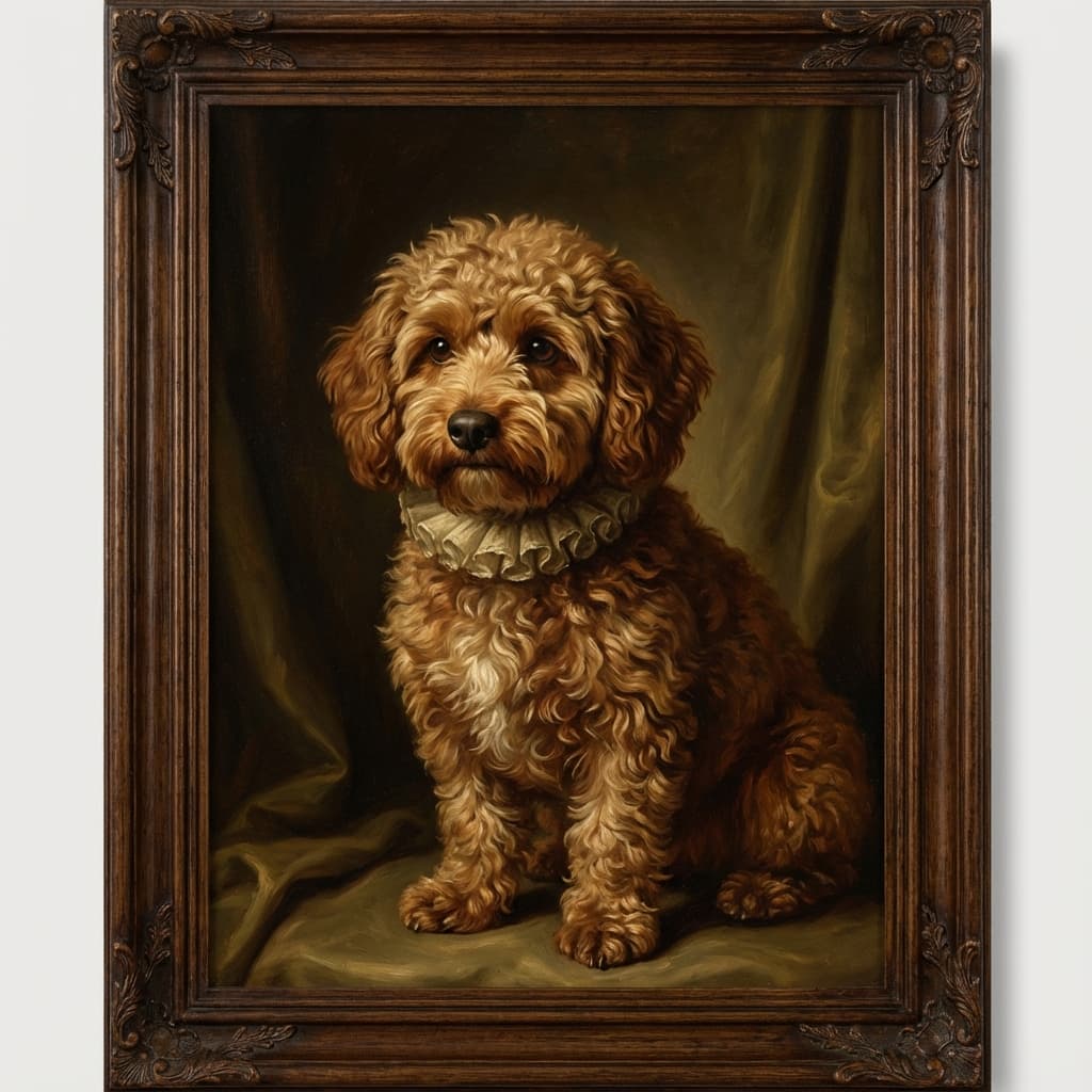 Corgipoo in Renaissance style