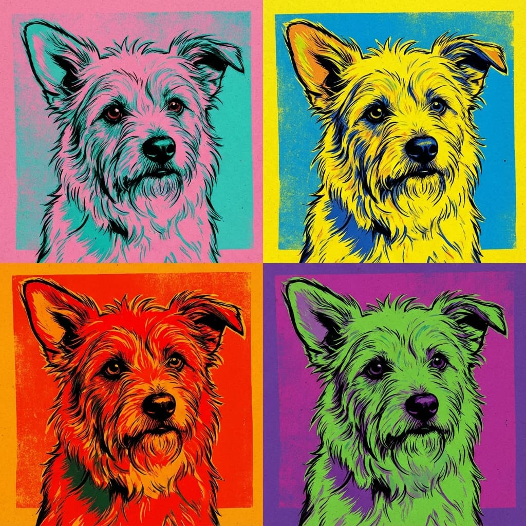 Corgipoo in Warhol style