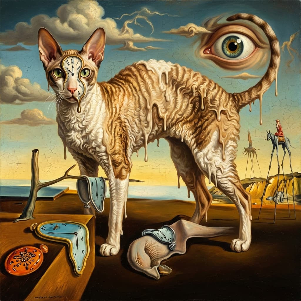 Cornish Rex in Dali style