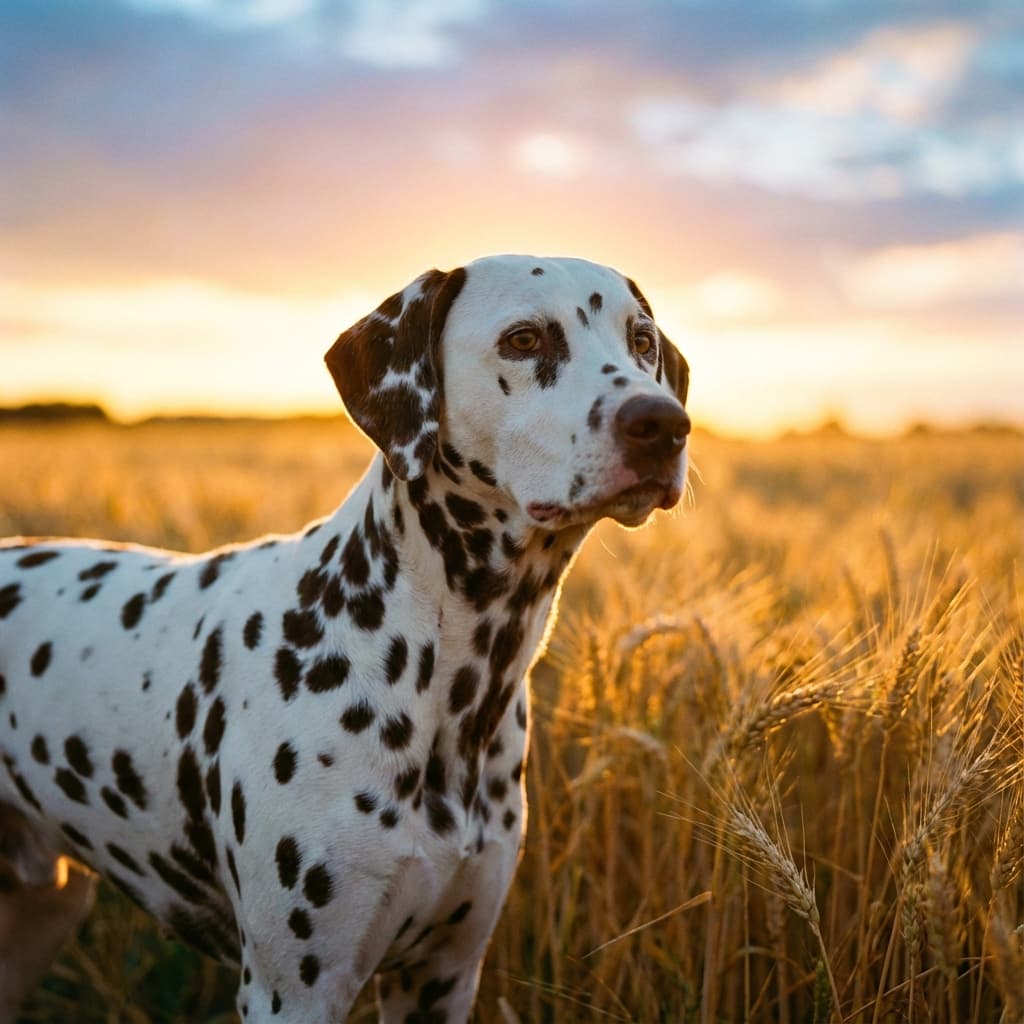 Dalmatian in Golden Hour Field style