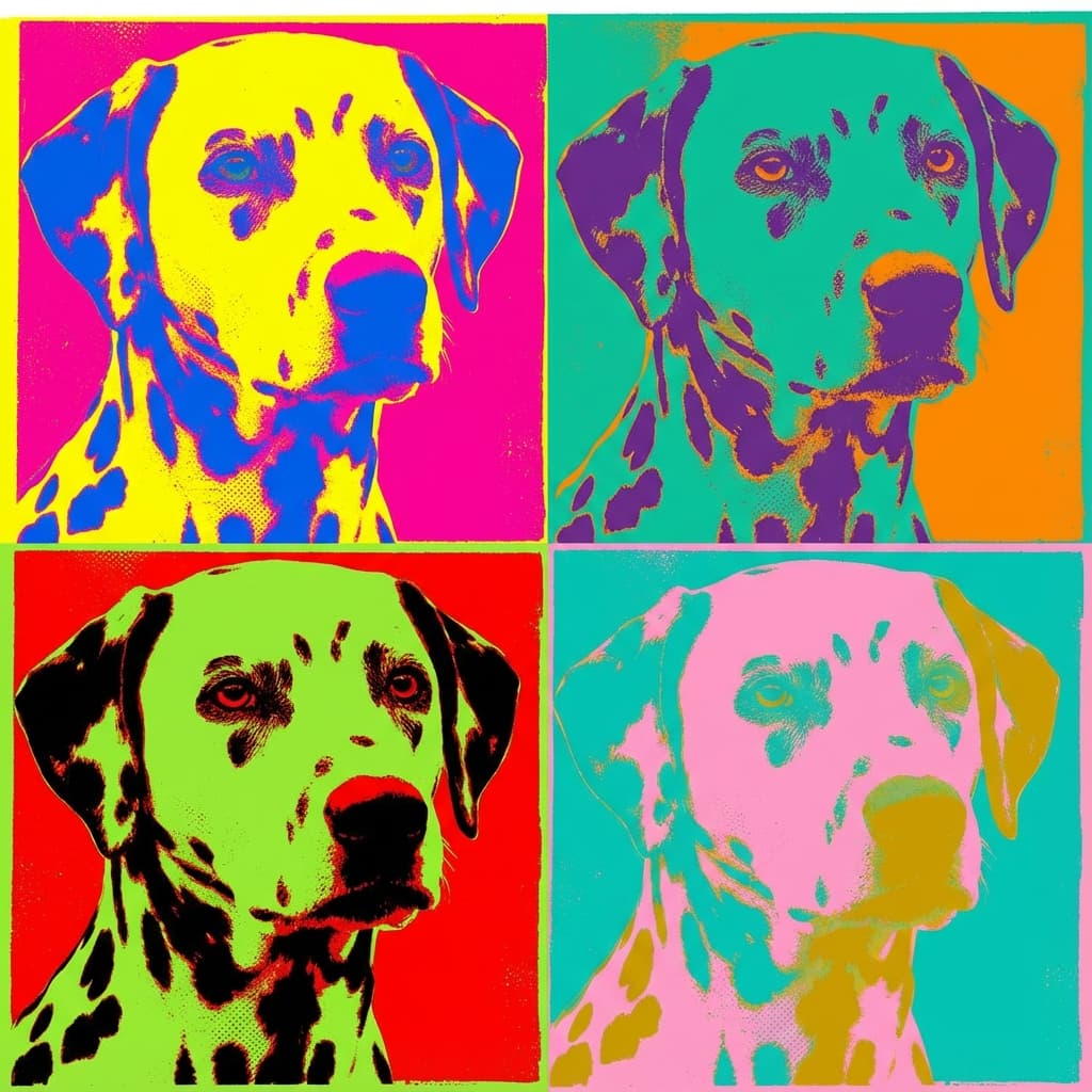 Dalmatian in Warhol style