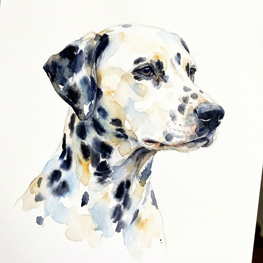 Dalmatian in Watercolor style