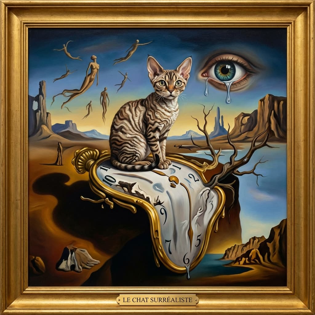 Devon Rex in Dali style