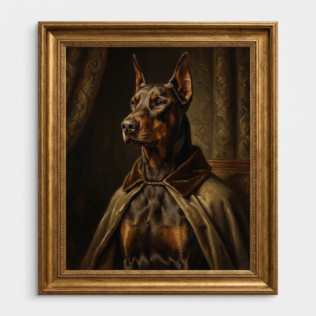 Doberman Pinscher in Renaissance style