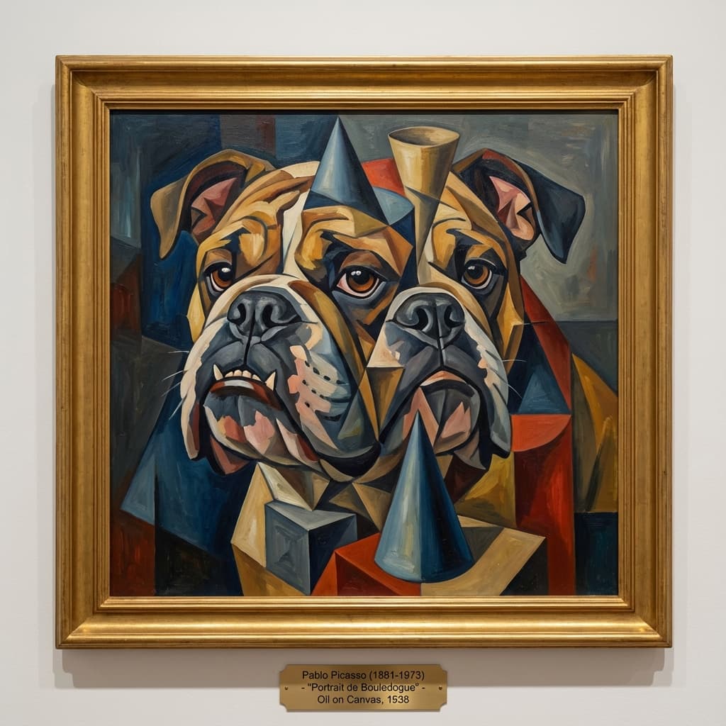English Bulldog in Picasso style